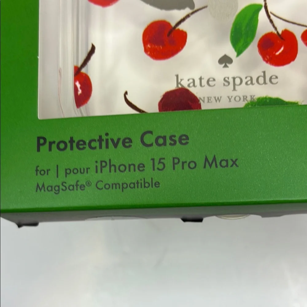Kate Spade Cherry Pattern iPhone 15 Pro Max Case MagSafe